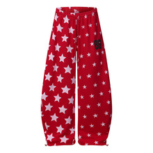 满印五角星星弯刀阔腿裤宽松小众设计感高街潮牌vibe男士休闲长裤