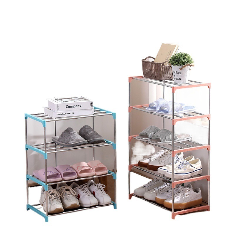 Ventas transfronterizas simples de tubo de acero multicapa estante de zapatos dormitorio de estudiantes montaje estante de zapatos armario estante de almacenamiento se puede enviar