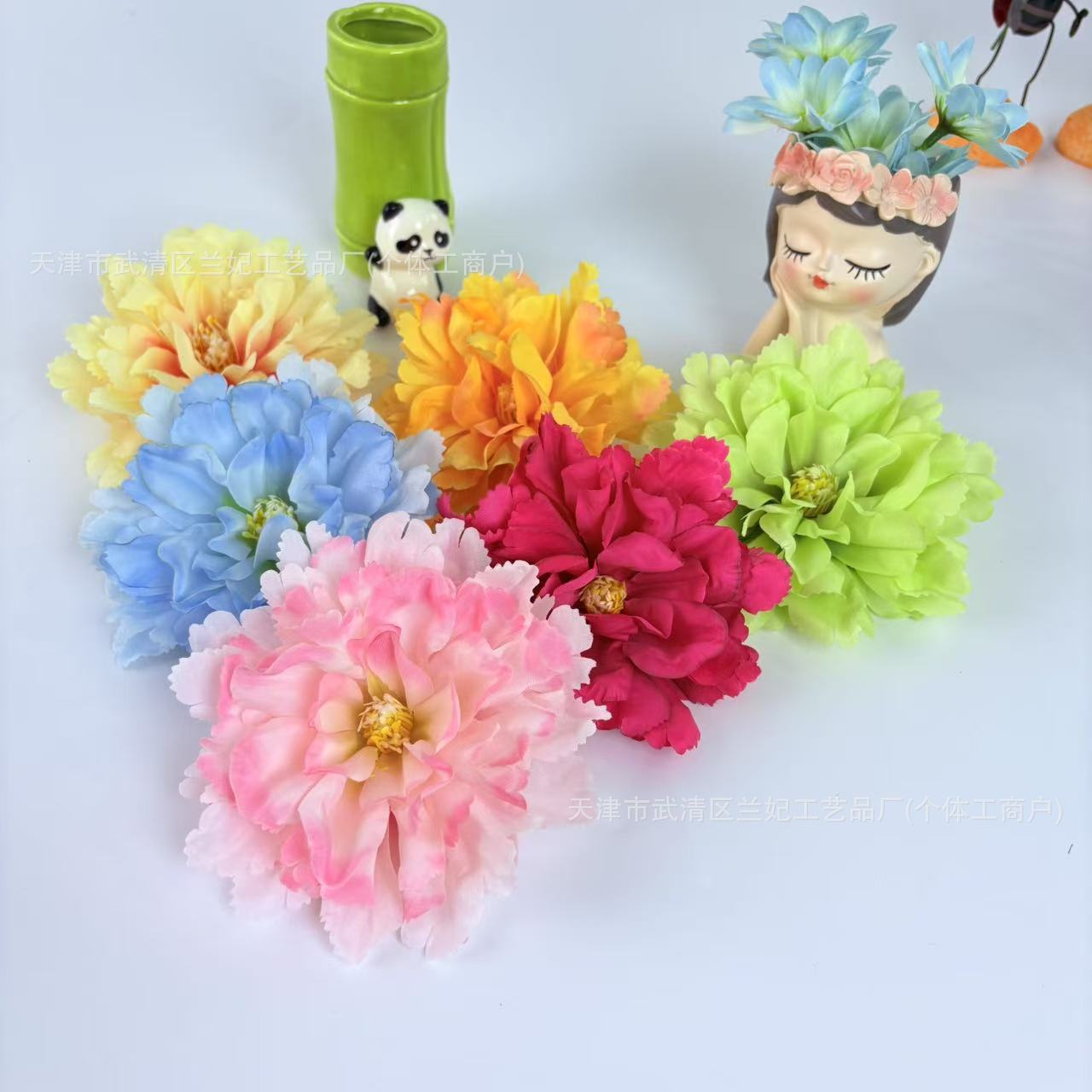 Flor artificial hibisco peonía cabeza de flor DIY mediados de otoño accesorios de linterna sala de bodas arreglos florales en la pared accesorios Hanfu flores falsas