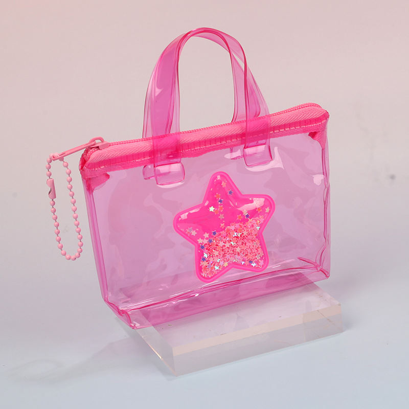 PVC Material Star, Solid Color Pattern Women's Star Solid Color PVC Zipper Coin Purses