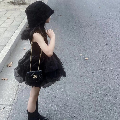 77188 Girls Summer Dress 2024 New Children's Princess Dress Summer Children's Gauze Dress Summer Suspender Dress