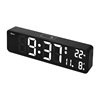 Simple large -screen LED digital clock temperature display wall -mounted desktop second use brightness can sound and control the bright screen alarm clock