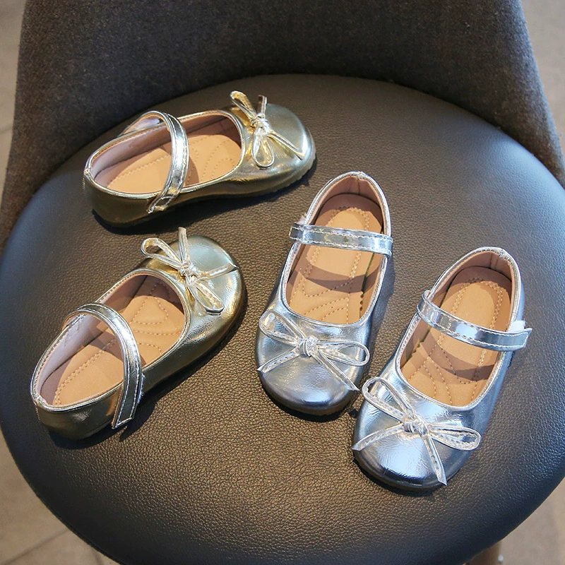 2024 новый трансграничный маленький ароматный ветер Мэри Джейн маленькая кожаная обувь для девочек обувь принцессы лук обувь мягкая подошв