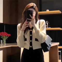 短款小香风V领毛衣女秋季2025新款女装爆款长袖针织开衫外套上衣