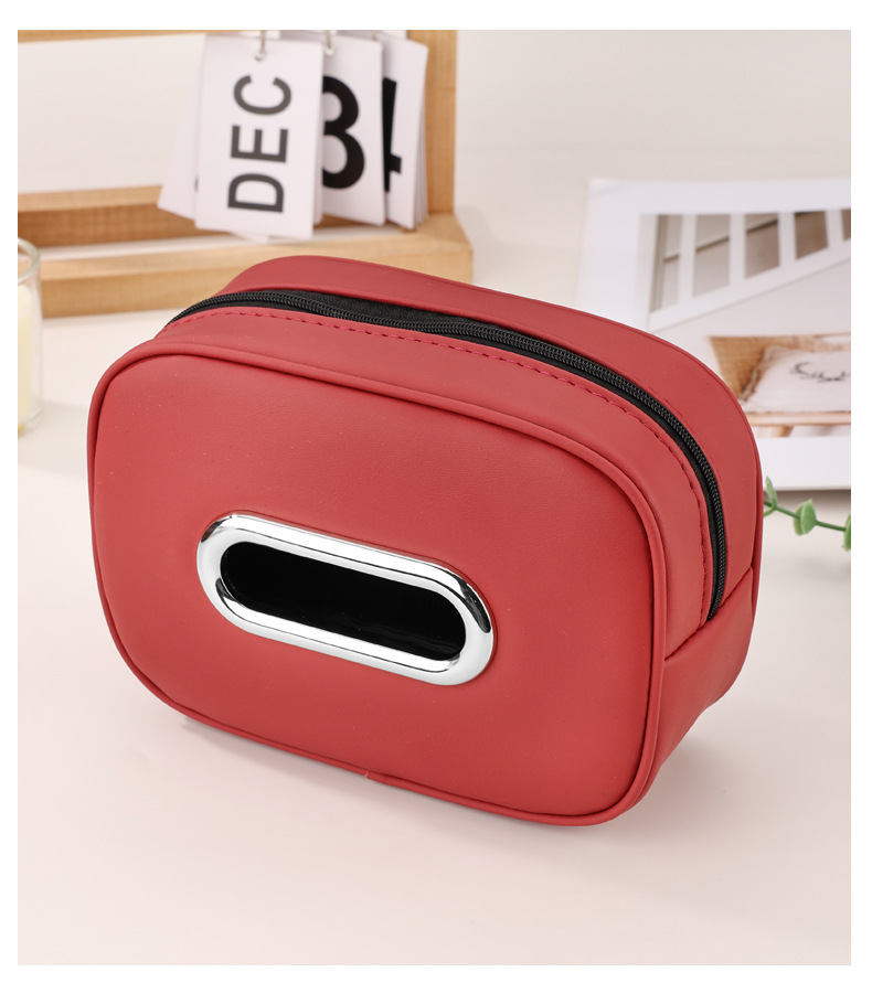 Cross-Border New Model Chair-Back Hanging Car Tissue Box, Leather High-End Armrest Box Tissue Bag, Sun Visor Tissue Box