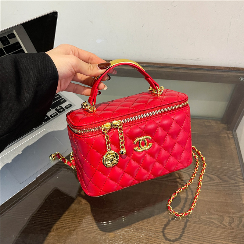 刺繍入りダイヤモンドハンドバッグ、ファッショナブルな新しいチェーンショルダーレディースバッグ、ハイエンドの小さなフレグランススタイルのクロスボディメイクアップボックスバッグ|undefined