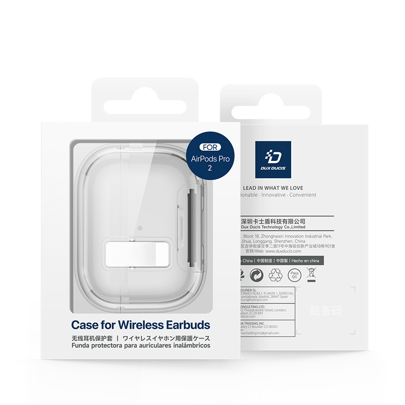 Aplicable Apple AirPods Pro2 estuche de auriculares Bluetooth AirPods4 estuche transparente a prueba de caídas TPU estuche mayorista