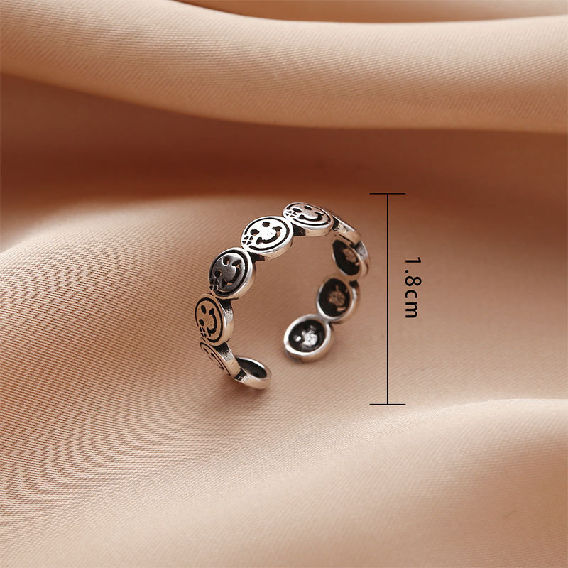 Korean version Dongdaemun Taeyin Castle ring, a retro, aged, individualistic, and cool style open ring accessory on Instagram pic 14