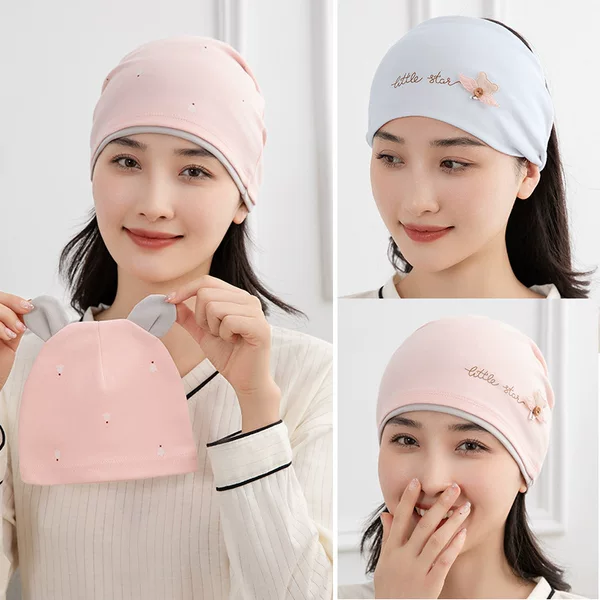 Factory Wholesale Moon Hat Baby Hat Printed Parent-child Hat Cotton Breathable Postpartum Moon Hat