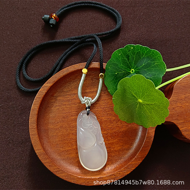 검은 밧줄이 달린 보물 조롱박 모델 3개(43*21mm)