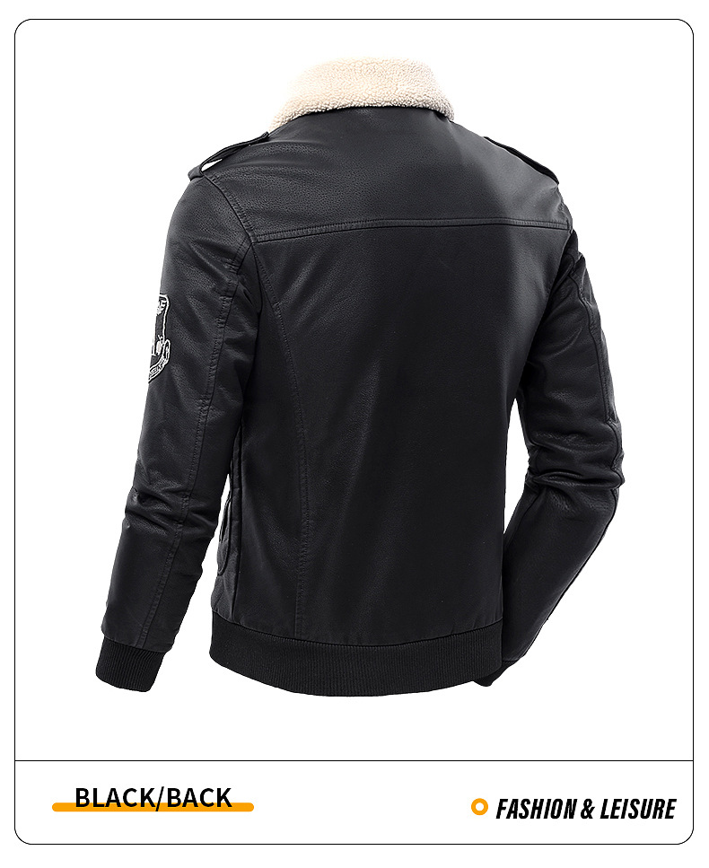 Men's Leather Jacket With Fleece Lining For Winter And Autumn Style_voghion.com