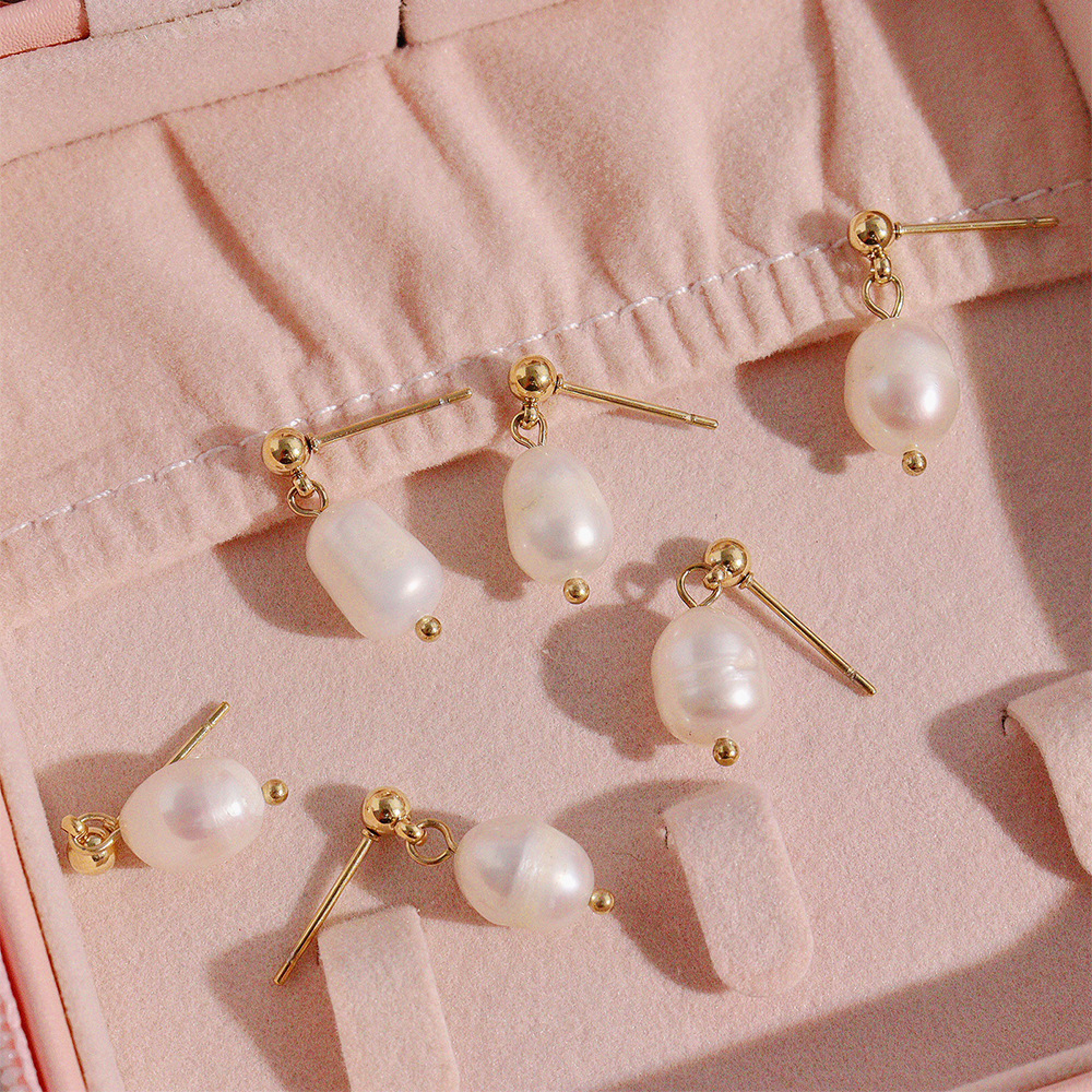 Drop Earrings Classification 16K Gold, White Gold Plated, Gold Plating Plating Color PVD Coated Real Gold Plated 16K Gold White Gold Plated Gold Plating Geometric 304 Stainless Steel Freshwater Pearl Fashion Waterproof Non Tarnish Drop Earrings