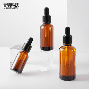 Factory Customized Pet Plastic Brown 30ml Dropper Bottle Transparent 50ml Essential Oil Bottle Travel Cosmetics Bottle