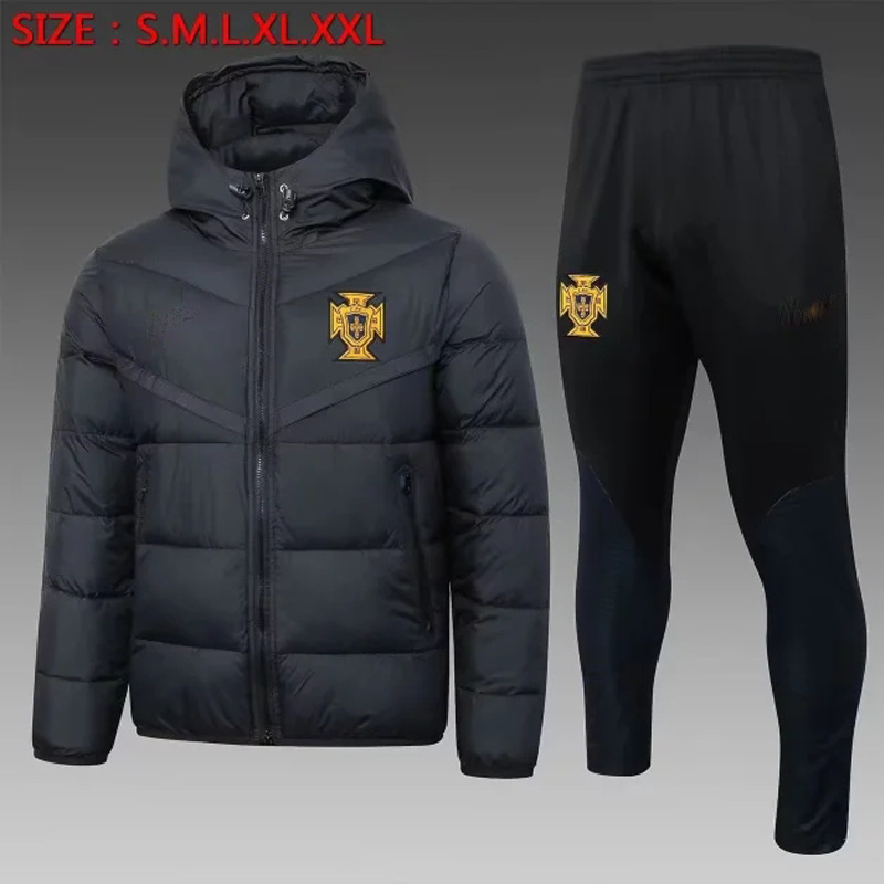 チェルシーアーセナルホット刺ポルト冬綿入れサッカートレーニング服運動装備帽子付き保温綿入れ|undefined