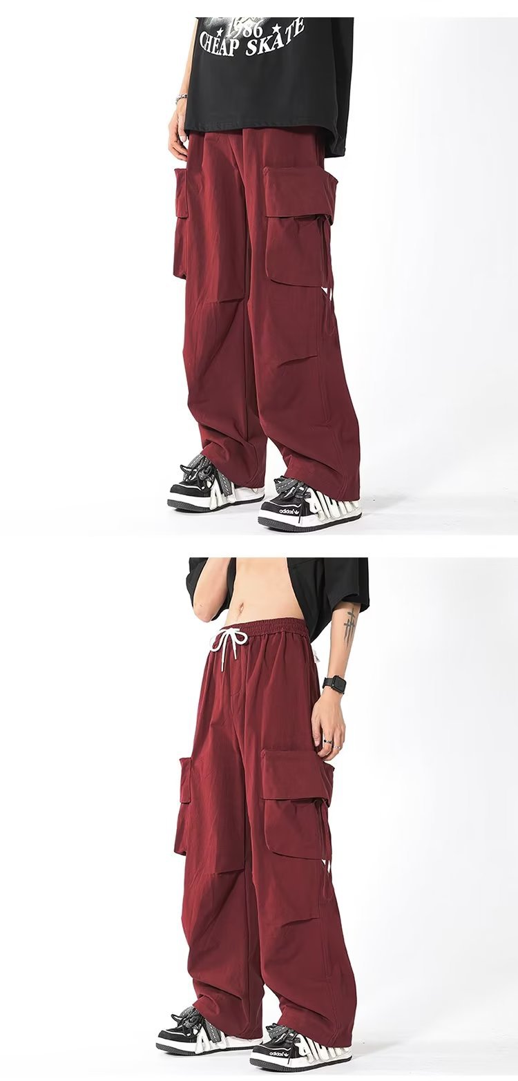 Pantaloni cargo uomo estivi casual taglio dritto streetwear_voghion.com