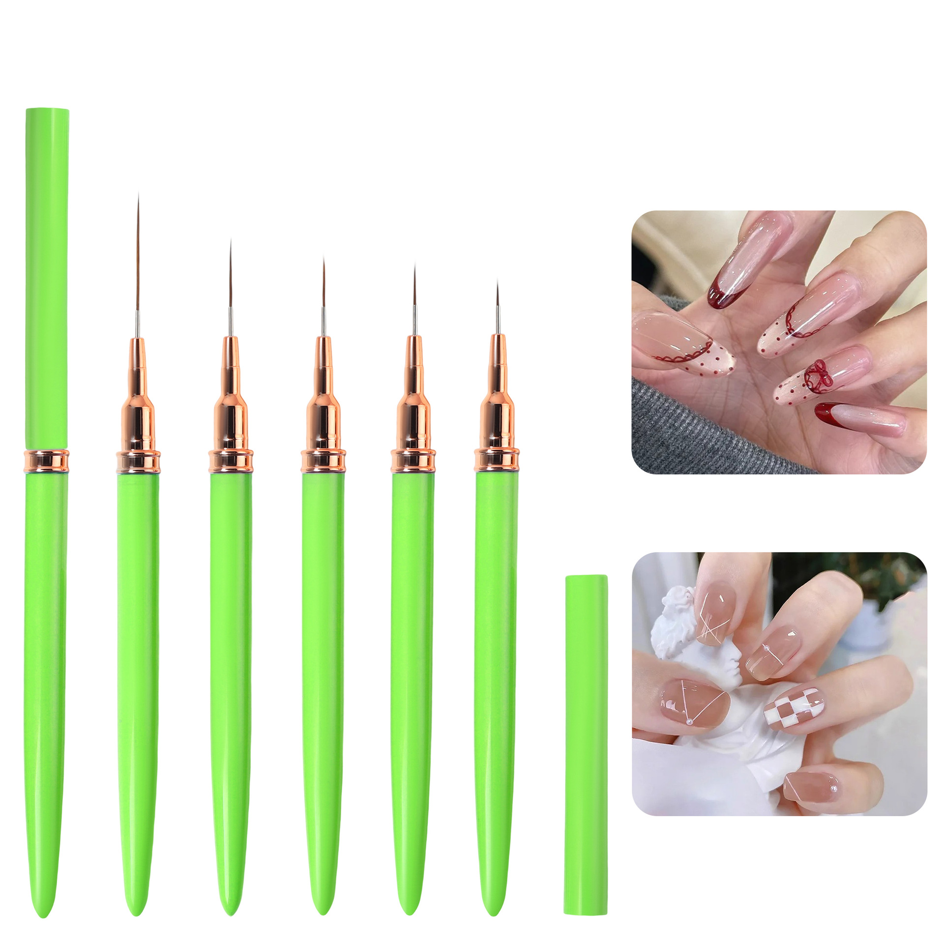 Pen de manicura varilla de madera de sánalo con cubierta pen de pintura pen de relieve pen de manicura conjunto de fototerapia pen de color pen de función pen gradiente pen