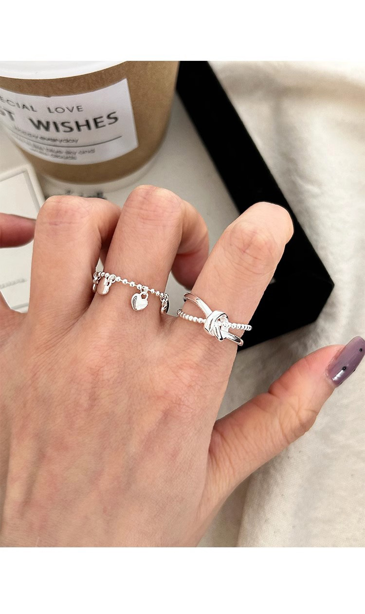 5g Weight Rings Classification 925 Sterling Silver Heart Shape Rings