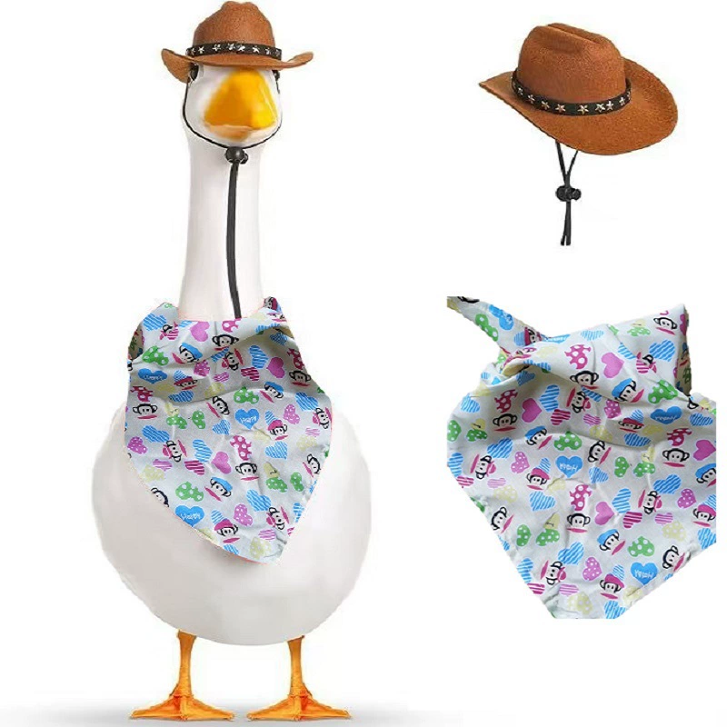 Кросс-бордерный американский комплект шапки и шарфа с белой гусиной шапкой, украшенный большим белым гусиным меховым шариком, соломенная шляпа в полоску, треугольный шарф