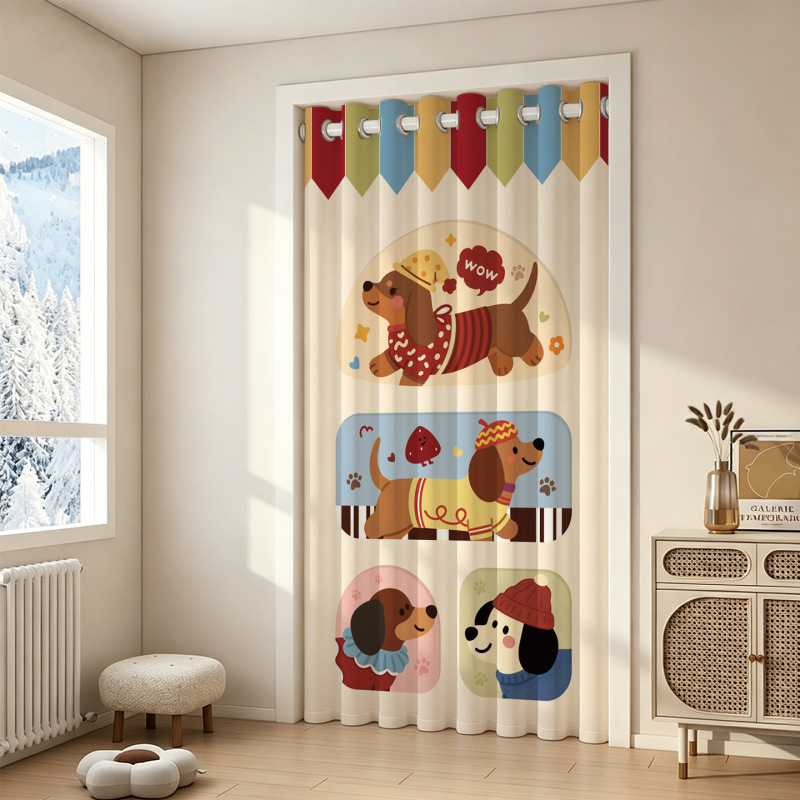 Door curtain for air conditioning, wind-blocking, no-drill installation, for bedroom and home use, partition curtain, 2026 new model, high-end summer anti-cold curtain