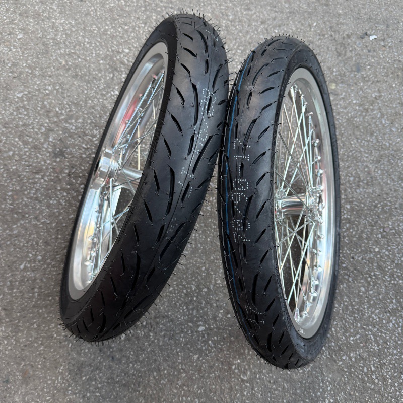 Suitable for QiuLong Light Bee modification with 70/90-17 front and 80/90-17 rear tires, CNC wheel hub assembly, aluminum alloy wheel set