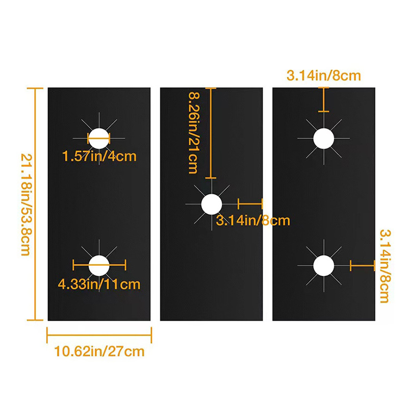 Alfombrilla de estufa de carbón de teflón resistente a altas temperaturas de 0,1mm, a prueba de aceite y a prueba de manchas, mantén de protección de estufa limpia, utensilios de cocina