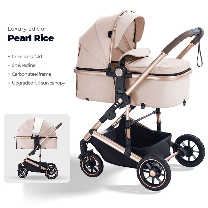 Carrinche de bebé multifuncional, carro para bebés que se puede sentar y acostar, cesta para dormir, carro para niños de alto paisaje, artefacto mágico para pasear a los niños. image 7