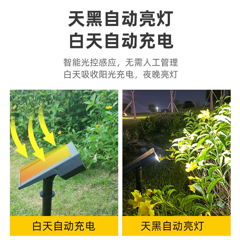 太陽エネルギー屋外スポットライト防水庭園別荘花園景観芝生緑化芝生照樹地ランプ壁灯|undefined