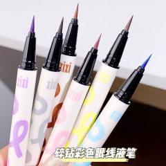 XIXI 新しいパンクメタルダイヤモンドアイライナーファイングリッターアイライナーナチュラルカラープレイメイクアップデリケートアイライナーペン修正