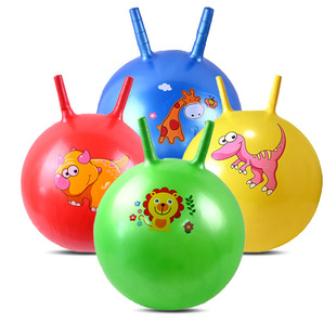 Spot Wholesale Inflatable Horn Ball Pvc Kidsren's Inflatable Toys Kindergarten Cartoon Inflatable Jumping Ball Jumping Horse