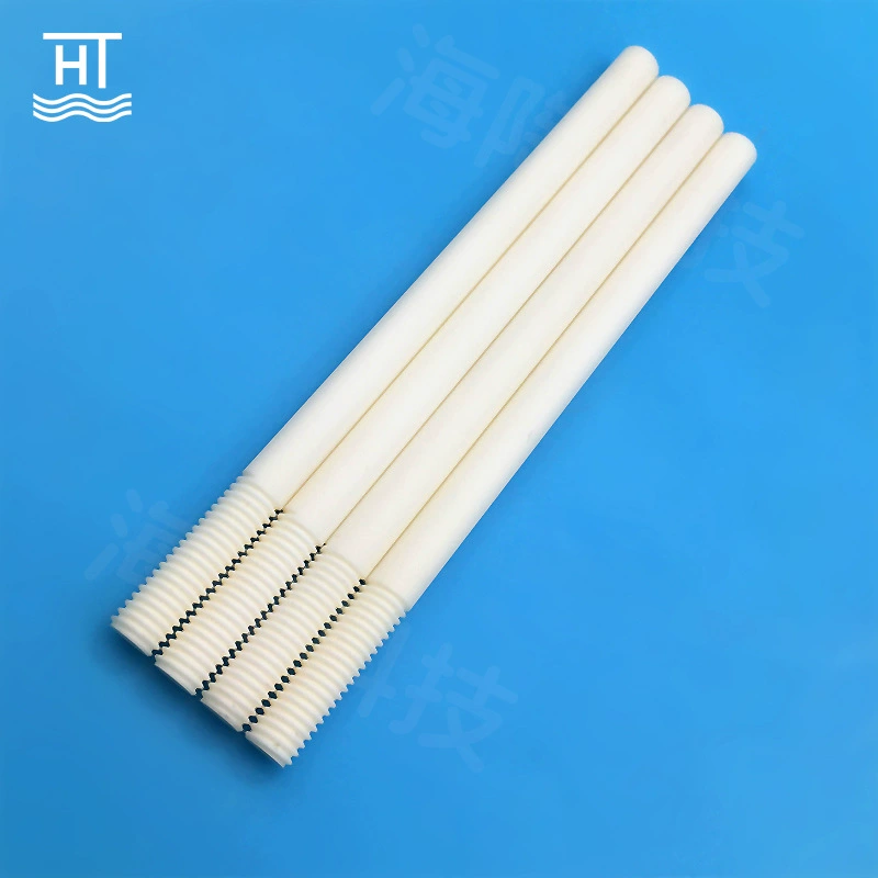 Ceramic shaft processing manufacturer, high temperature resistant alumina threaded rod customization, wear-resistant ceramic cylindrical hollow