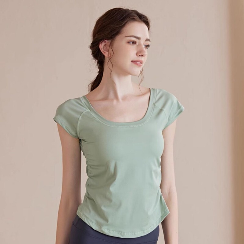 High-class Yoga Top Women's Summer Quick-drying Short-sleeved Fitness Clothes Slimming Yoga Clothes Sports Top Running T-shirt
