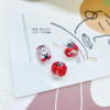 Glossy beads, earrings handmade, accessory, hand painting