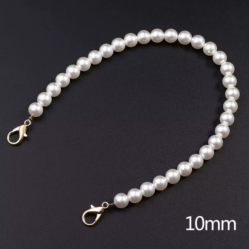 Chain from pearl, long bag accessory, shoulder bag, straps