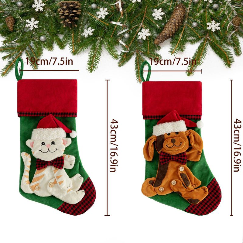 国境を越えたクリスマス猫靴下装飾品クリスマスツリー掛け大サイズクリスマス靴下平安夜ペットクリスマス靴下|undefined