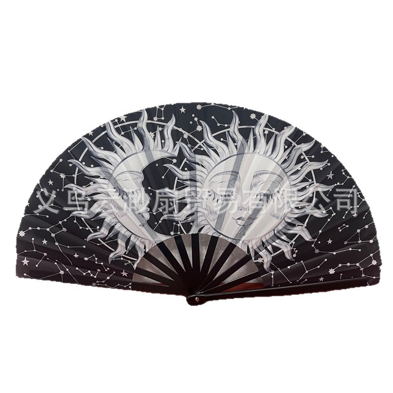 Personalizado a medida, impresión a doble cara, ventilador publicitario, estilo caliente de Amazon, ventilador plegable de 10 pulgadas y 8 pulgadas, ventilador de kung fu
