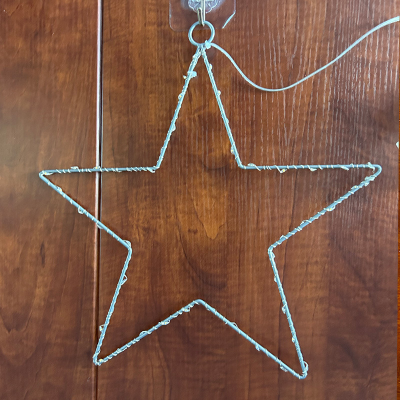 Creativo LED lámpara de alambre de cobre Marco De Hierro forma de estrella de cinco puntas lámpara de bobinado de alambre de cobre control remoto casa de vacaciones decoración de interiores adornos