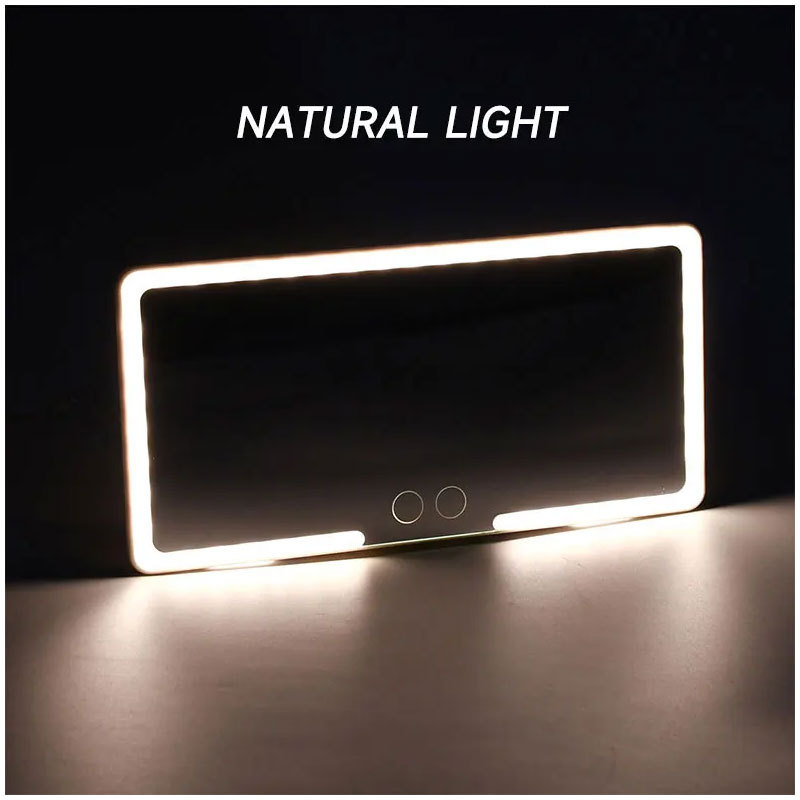 Cross-border Popular Car Sun Visor Mirror Three-color LED Makeup Mirror High-definition Ultra-thin Beauty Mirror Touch-up Three-speed Dimming