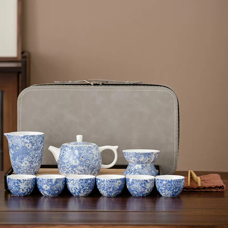 德化羊脂玉白瓷功夫茶具繁花套装陶瓷茶壶礼盒装高端商务伴手礼品