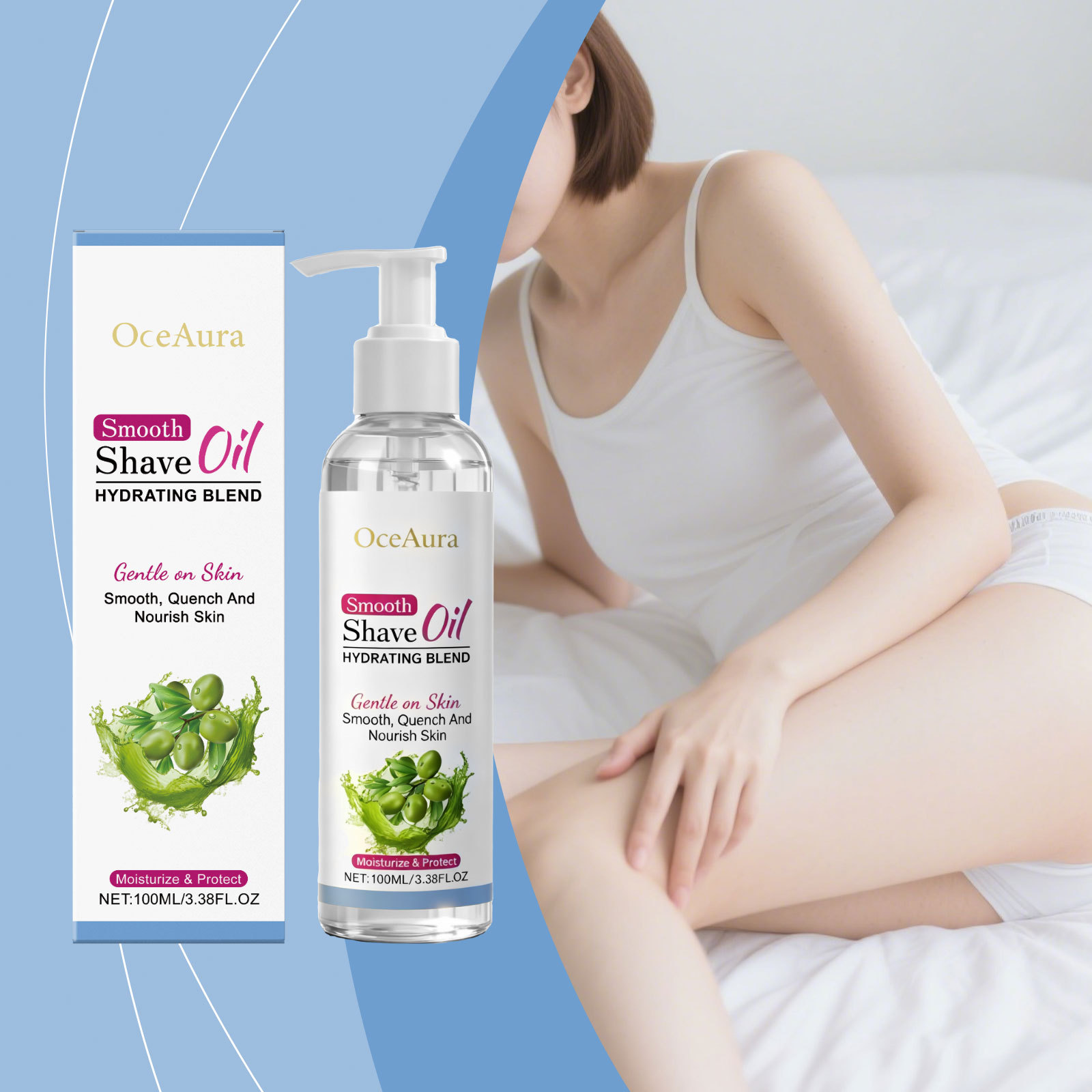 Oceaura Body Care Essential Oil Gentle Cleansing Hair Removal Softening Smooth Skin Moisturizing Daily Care Oil