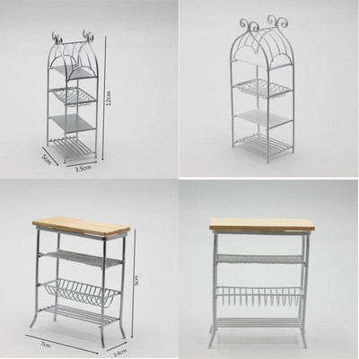 dollhouse miniatures diy迷妳食玩娃娃屋模型仿真黏土廚房層架子