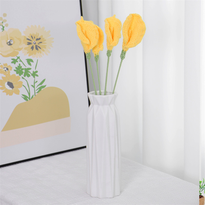 クロスボーダーの手編みの完成品の小さい花束は花の毛糸のメリヤスの花束を模倣します。|undefined