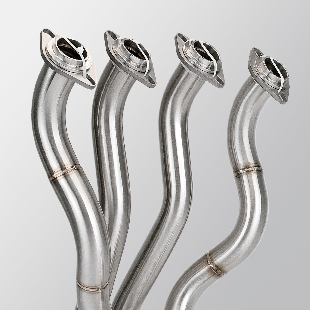 ZX6R stainless steel front section middle section motorcycle locomotive exhaust pipe modification connected to the original tail section non-destructive installation 2024