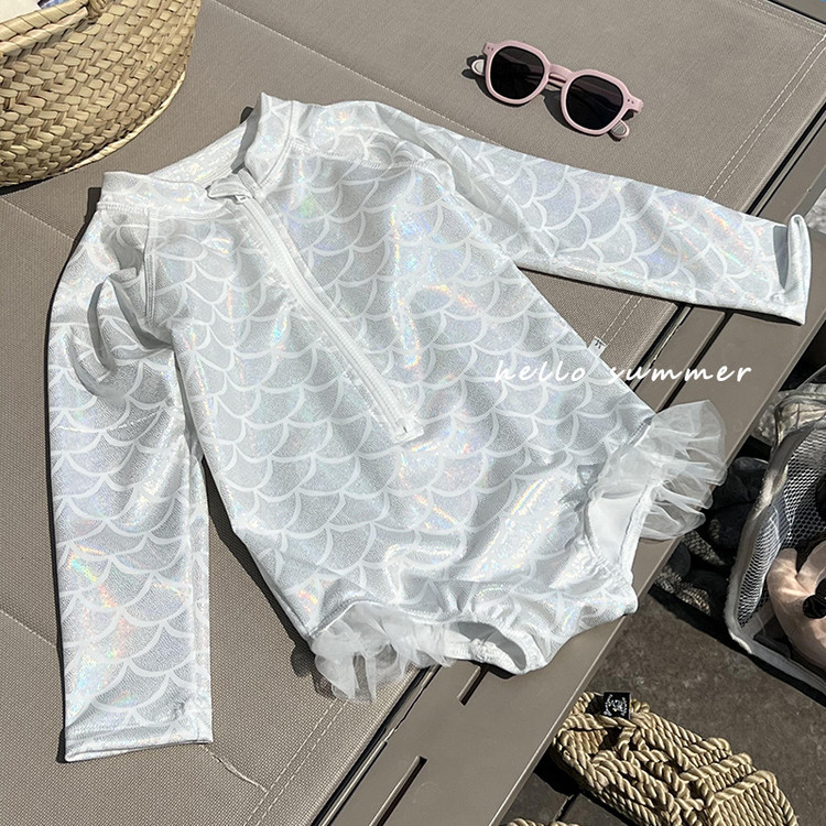 Girls' one-piece swimsuit 2025 summer new mermaid male swimming children's female treasure swimsuit girls princess swimsuit