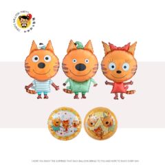 国境を越えた新型のアルミ膜風船ロシアアニメ猫子供誕生日パーティー装飾配置