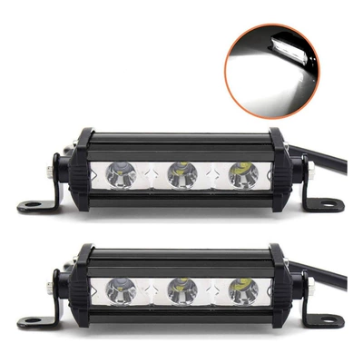Cross-Border Automotive Led Work Light Ultra-Thin Single-Row Strip Light 3Led 9W Off-Road Vehicle Roof Light Modification Inspection Light (İşçi projektorları) - small-single-row-3-lights-9w-white-light