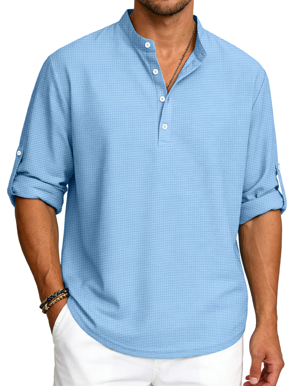 Europa y Estados Unidos transfronterizos TK estación independiente hombre polo de manga larga botón transpirable de verano casualidad camiseta de polo a cuadrillas