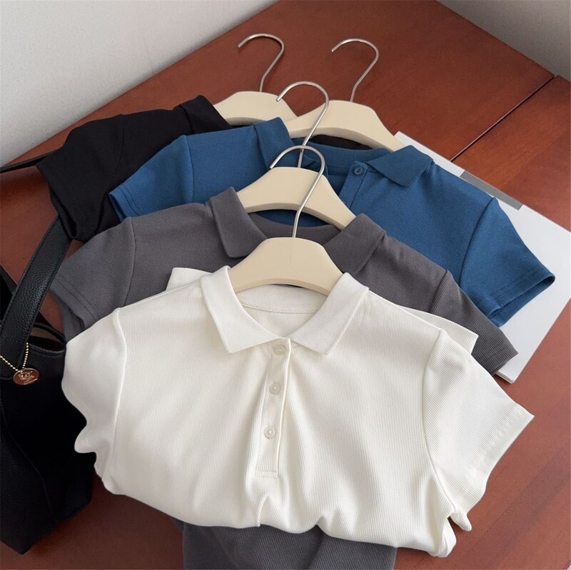 Cooling Polo Shirt with Built-In Coolness! Summer Refreshing, Breathable, Casual, Comfortable, Ice Silk-Feel Short-Sleeve T-Shirt for Women