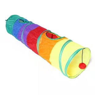 In stock colorful cat tunnel dot channel Zhiyi cat toy drill barrel foldable cat channel rolling dragon