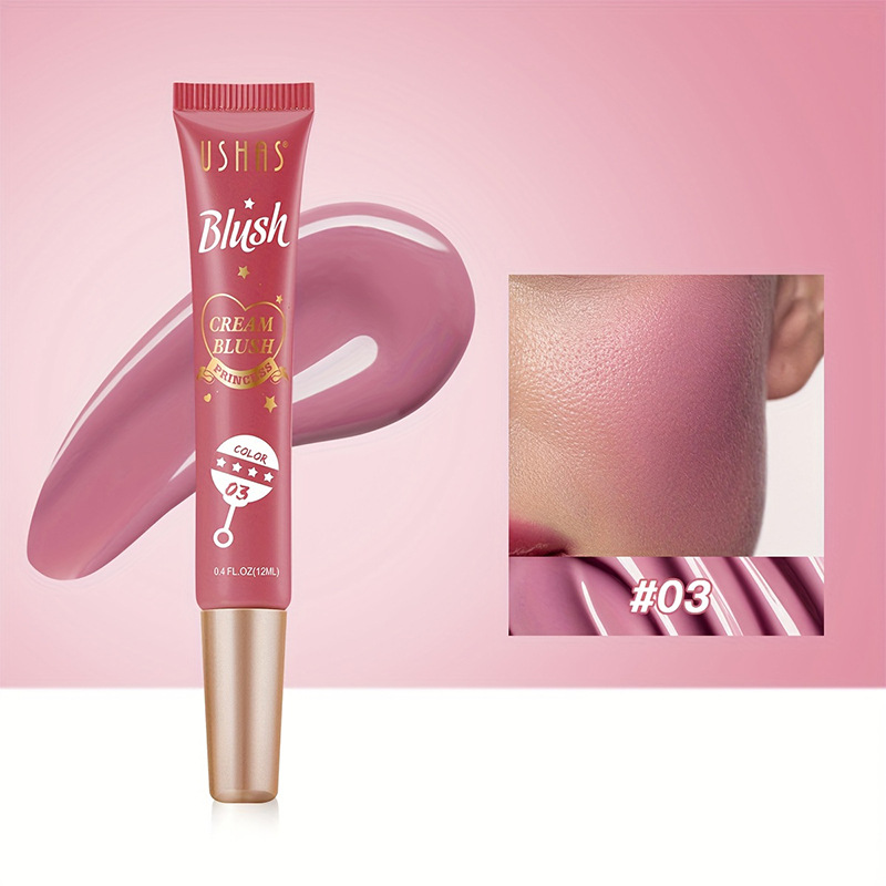 USHAS Amazon 4 colores rubor líquido sombra de ojos explosión transfronteriza labios y mejillas reparación de doble propósito flash fino natural FS324