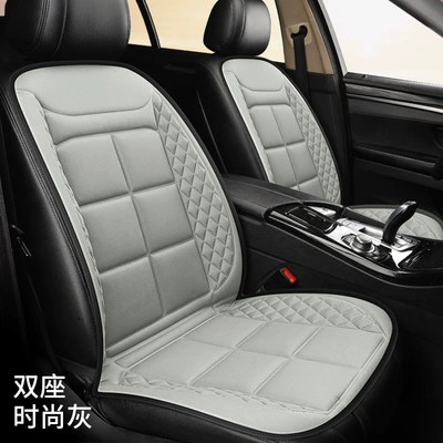 Cushion Winter 12V/24V Universal Car: Seat cushion, seat cover - cy226-double-seat-gray-heating-wire-heating-1224v-universal-fiber-cloth-version